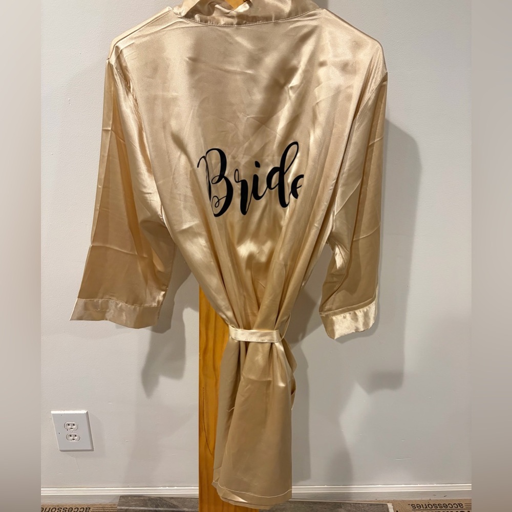 Gold Satin Bride Robe